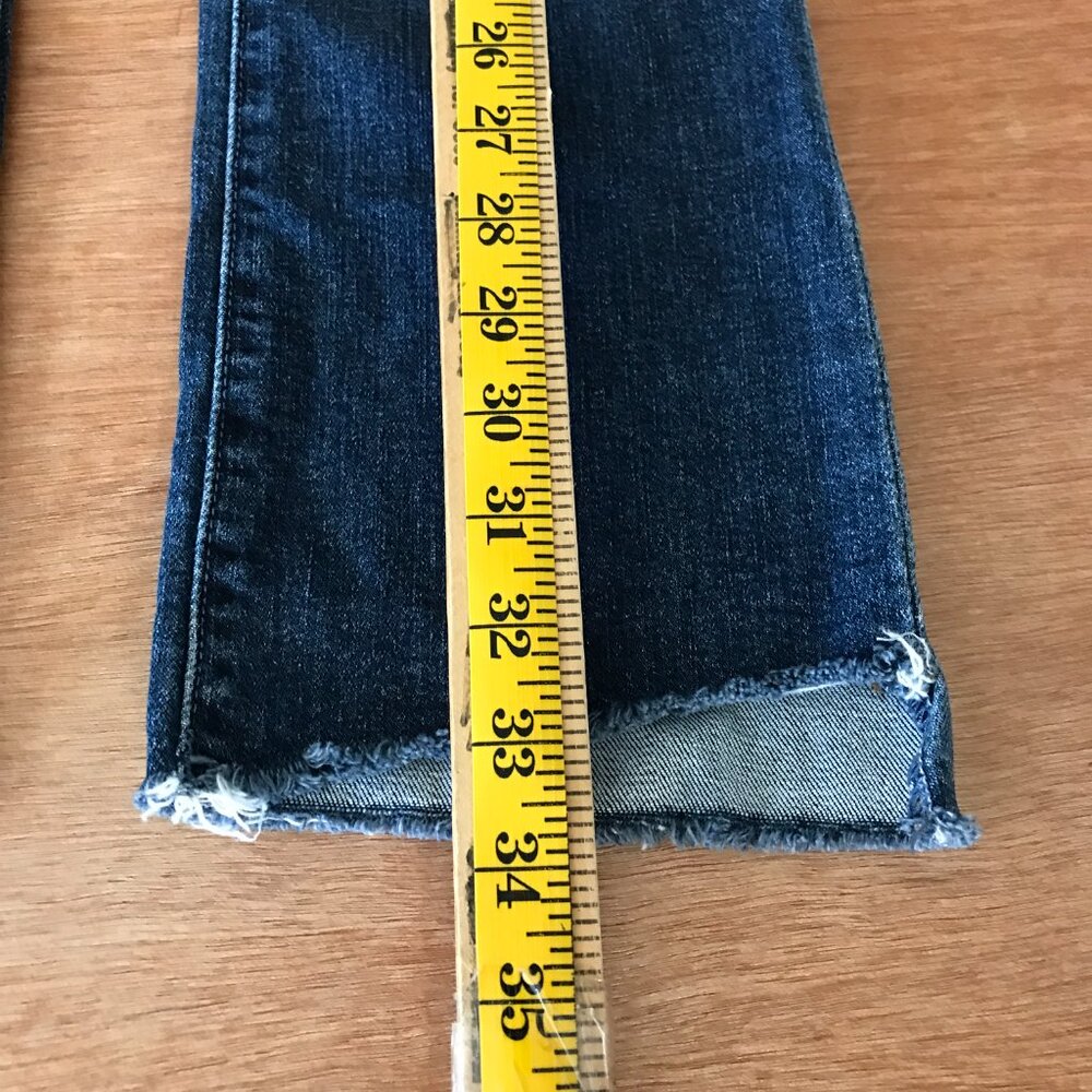 Mother The Insider Crop Step Fray Jeans Women 27 Mid Rise Dark Wash Stretch - Picture 7 of 15